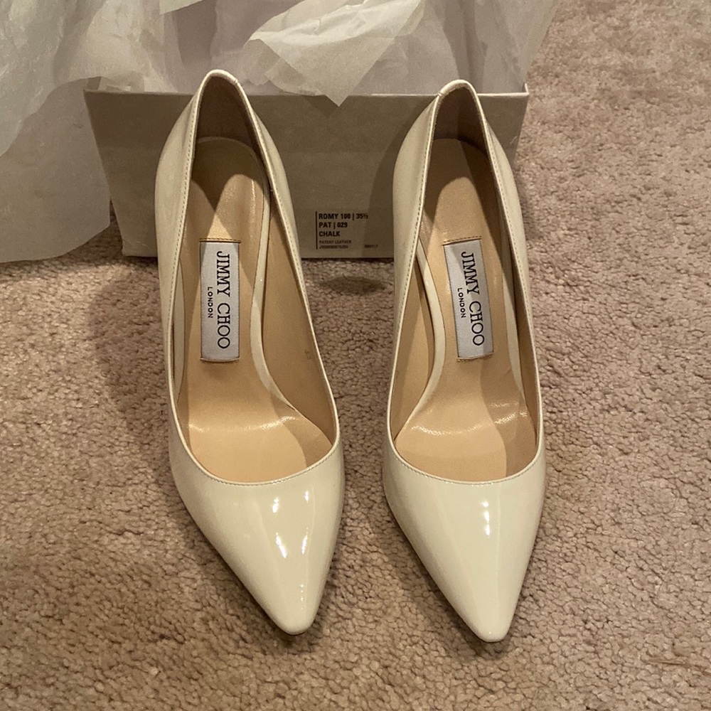 Jimmy Choo Romy 100 Chalk Patent